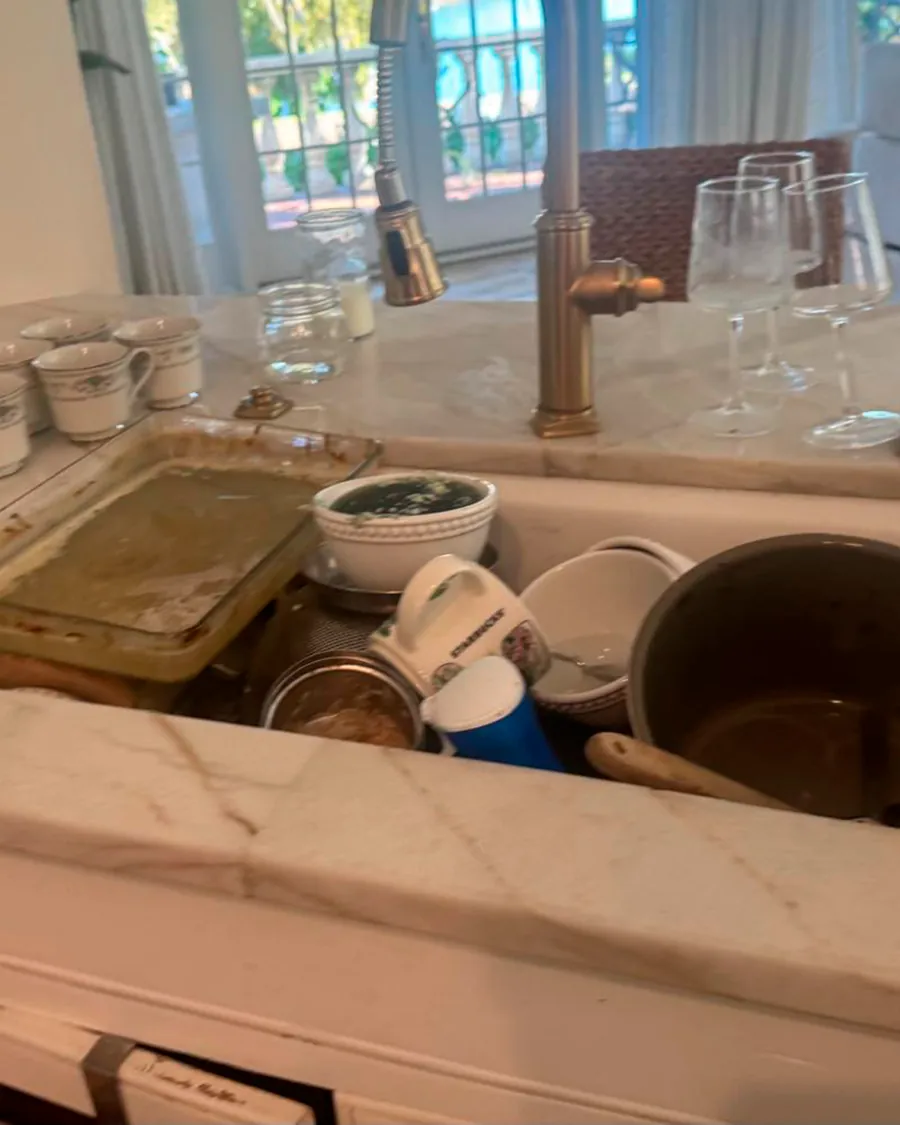 Kitchen sink before deep cleaning