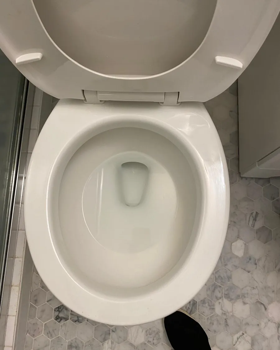 Same toilet bowl spotless after deep cleaning
