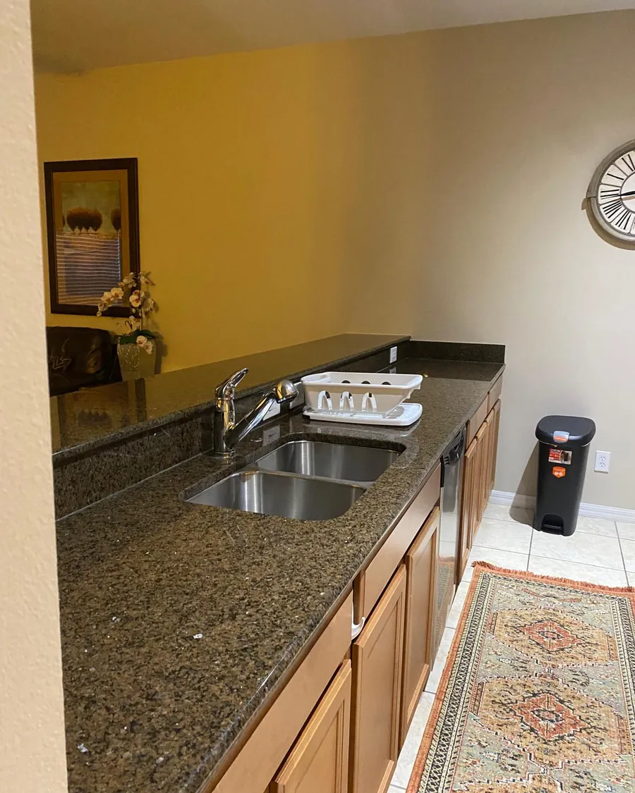 Granite counter and sink after a standard clean