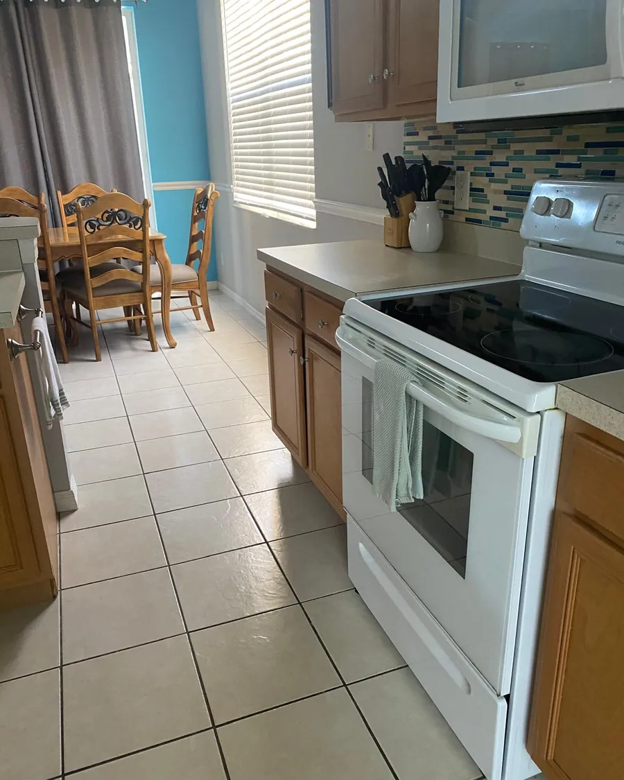 Bright kitchen after a standard cleaning service